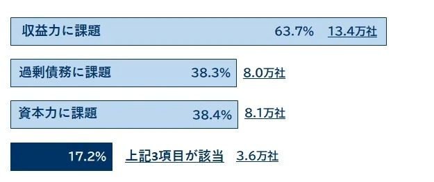 課題は「収益力」「過剰債務」「資本力」